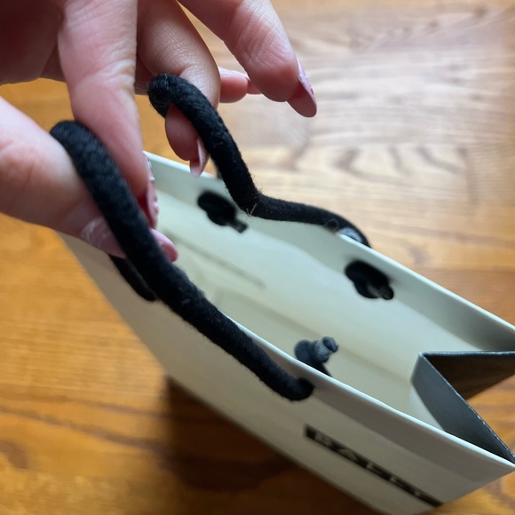 ⚪️BALLY: Small white w/black logo, authentic shopping bag in preloved condition. - Picture 8 of 13